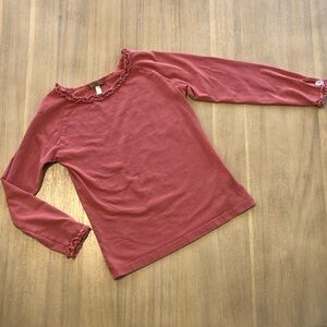 Matilda Jane You & Me Cinnamon Long Sleeve Tee Top with Ruffles size 8